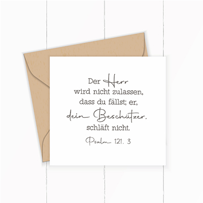 Bibelvers STEMPEL "Psalm 121, 3 Der Herr wird nicht zulassen, dass du fällst"