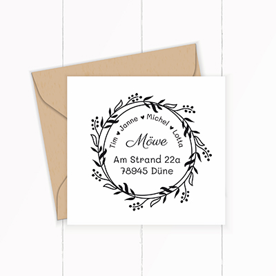 Personalisierter Adresstempel "Beerenzweige" | 4–10 cm