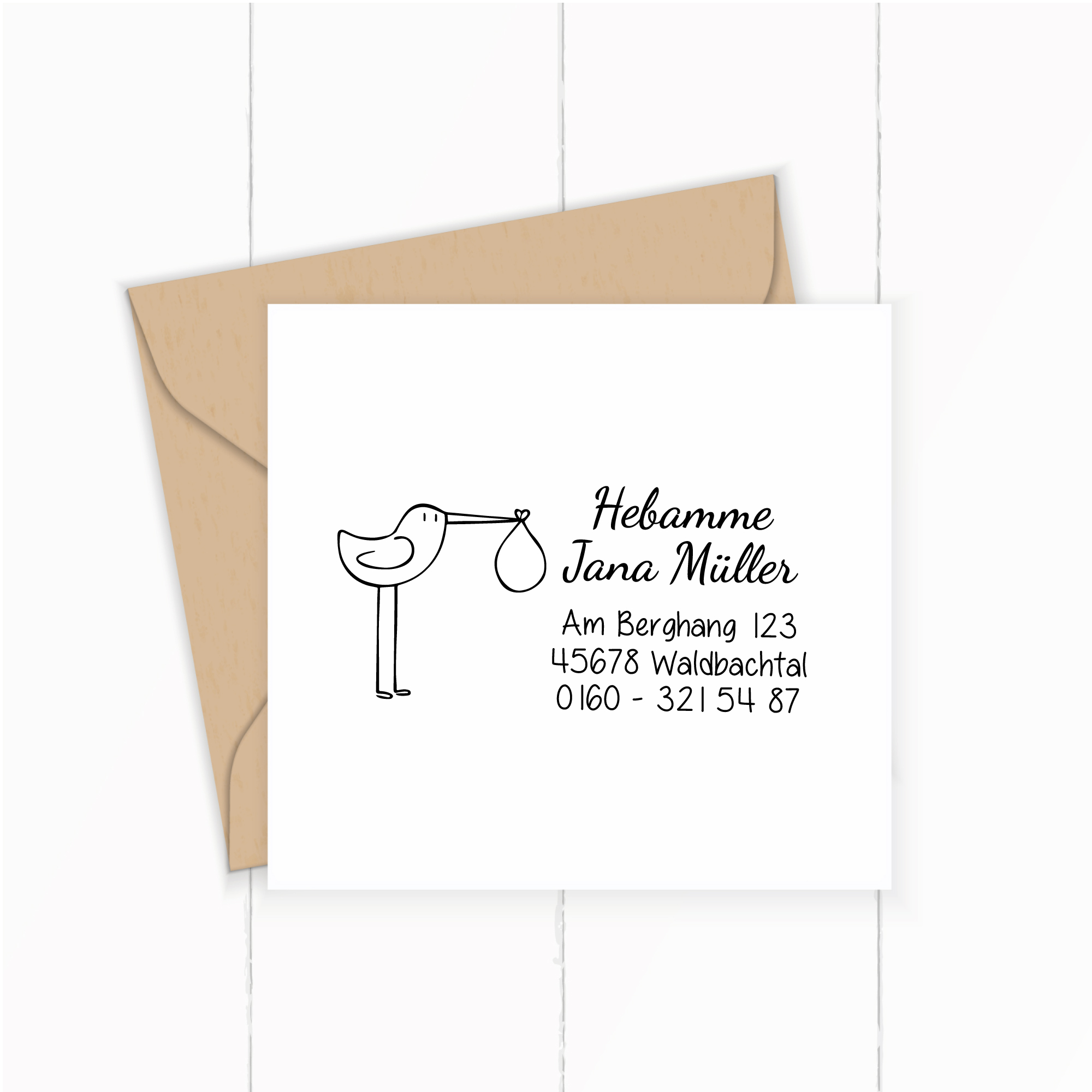 STEMPEL für Hebammen und Geburtshelfer "Stork" paßt perfekt ins Mutterpass-Feld