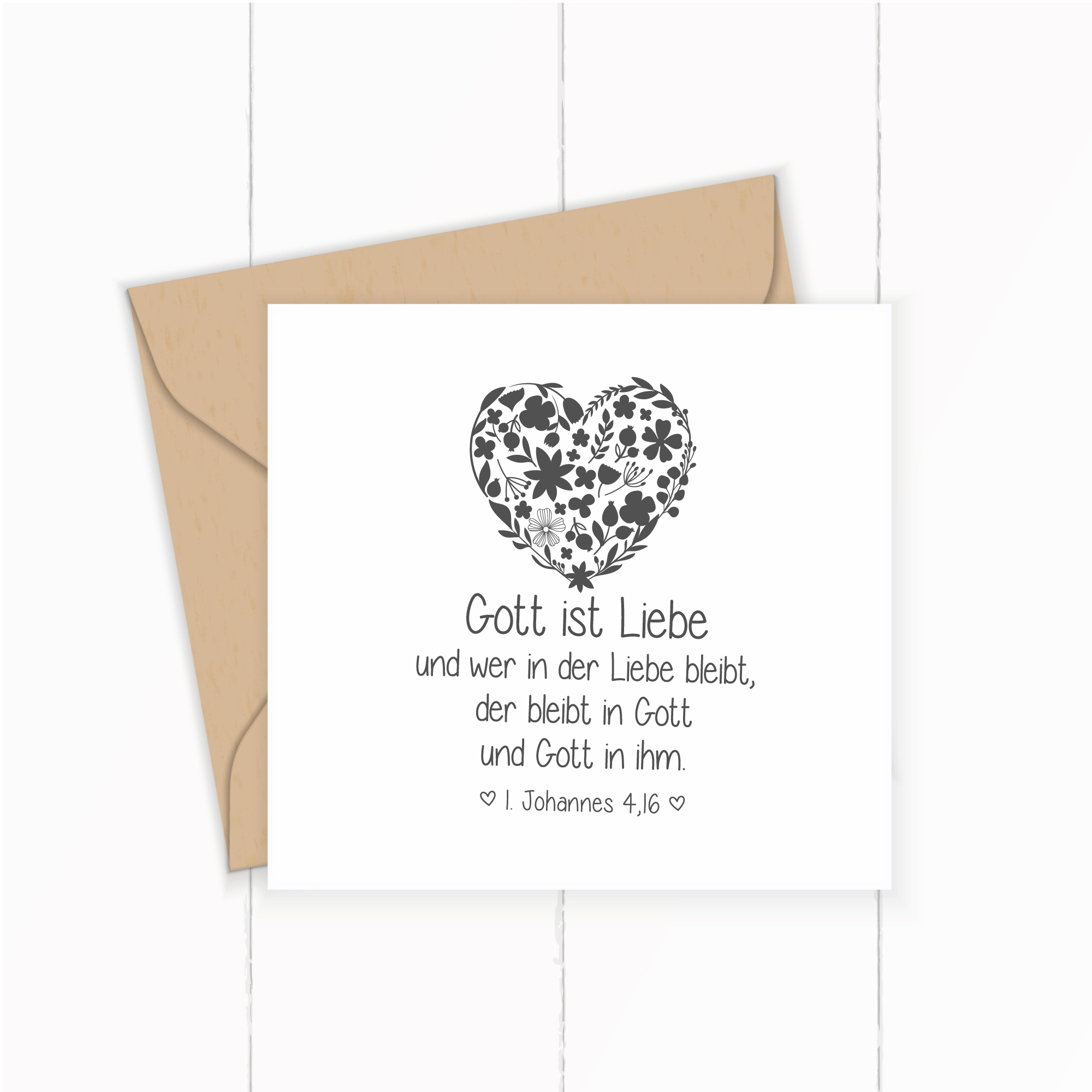 Bibelvers STEMPEL Herz "1. Johannes 4,16 Gott ist Liebe"