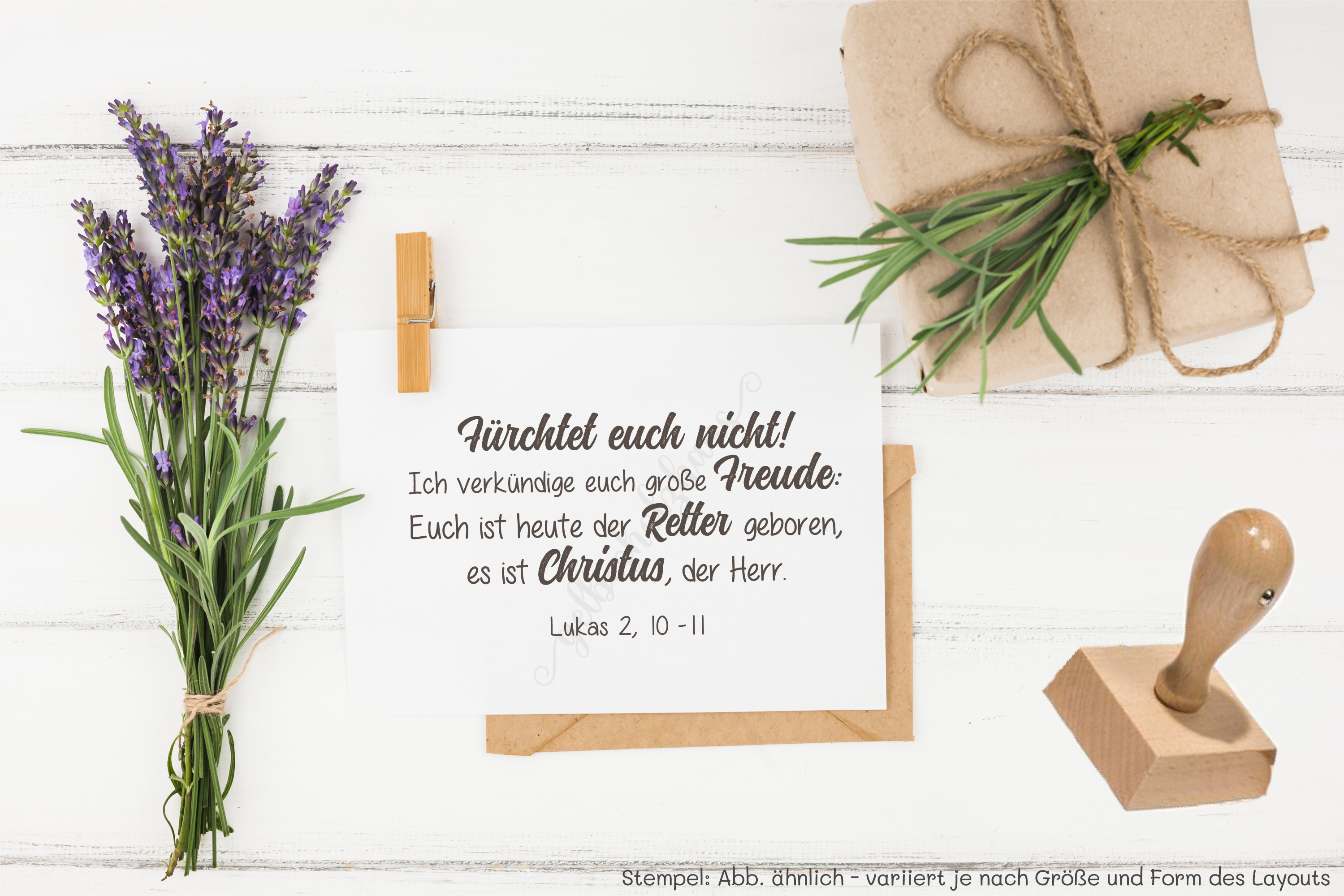 WeihnachtsSTEMPEL "Fürchtet euch nicht! Lukas 2,10-11"