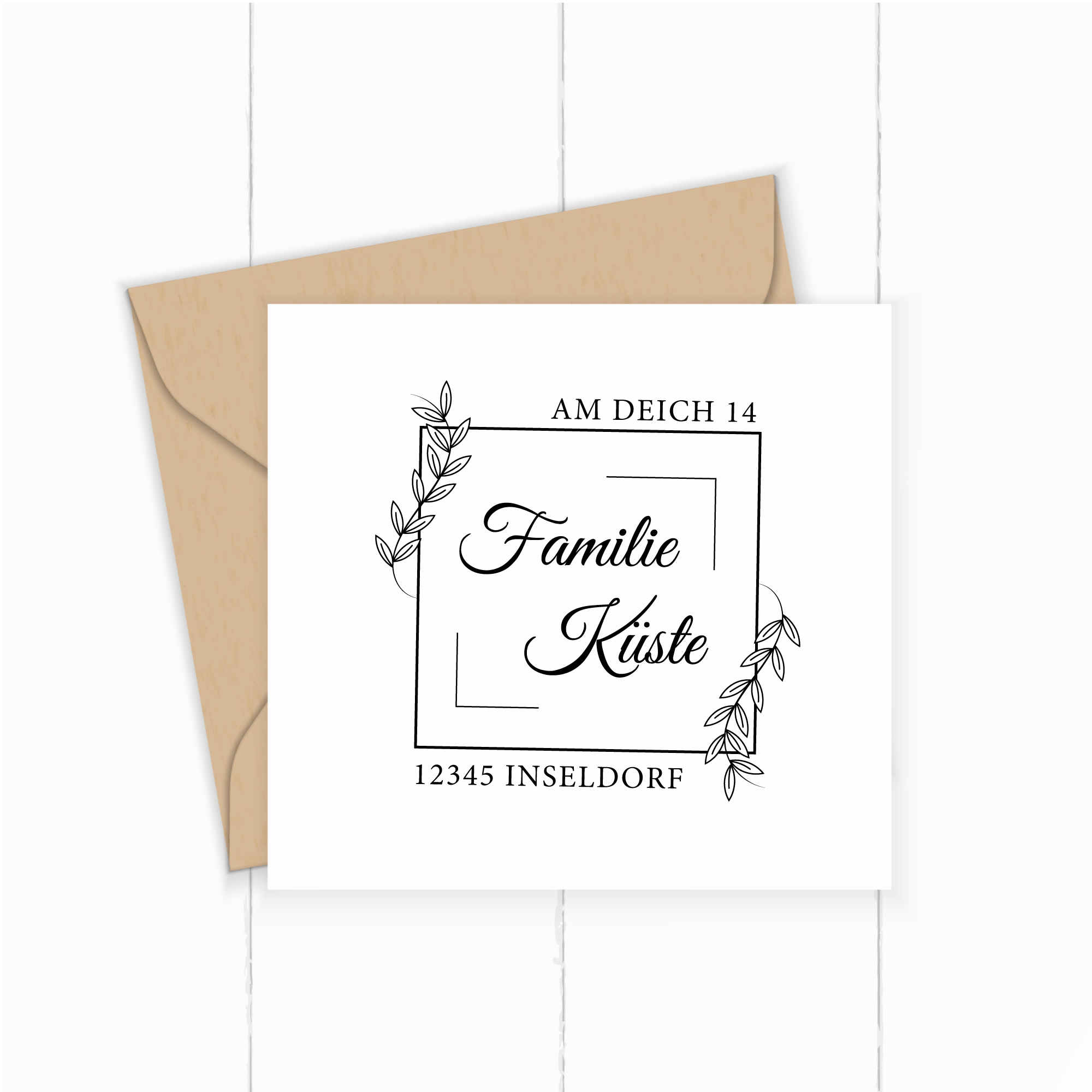 Personalisierter Adresstempel "Blätter" | 4–10 cm