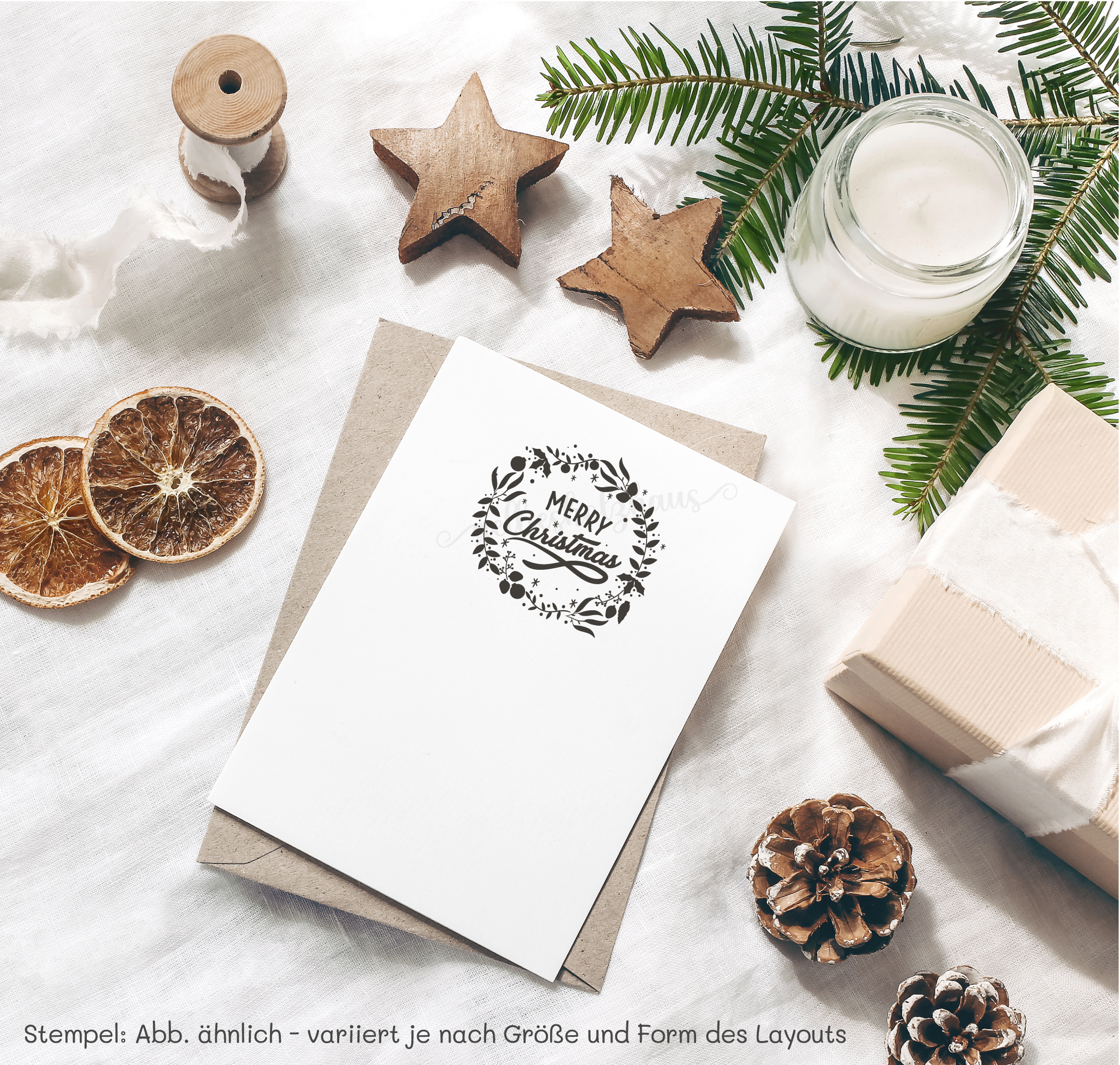 Weihnachts-STEMPEL Kranz "Merry Christmas"