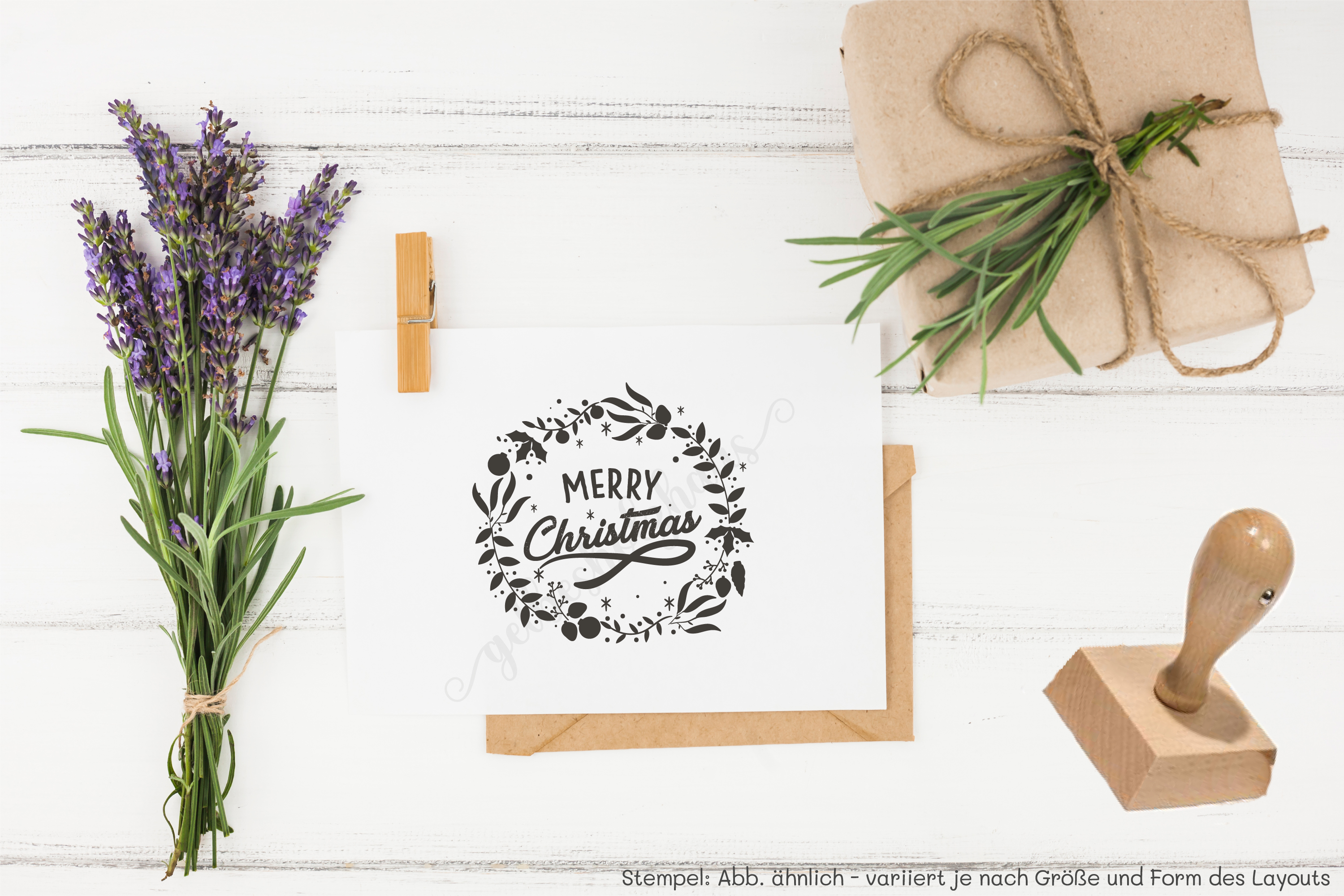 Weihnachts-STEMPEL Kranz "Merry Christmas"