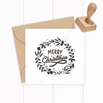 Weihnachts-STEMPEL Kranz "Merry Christmas"
