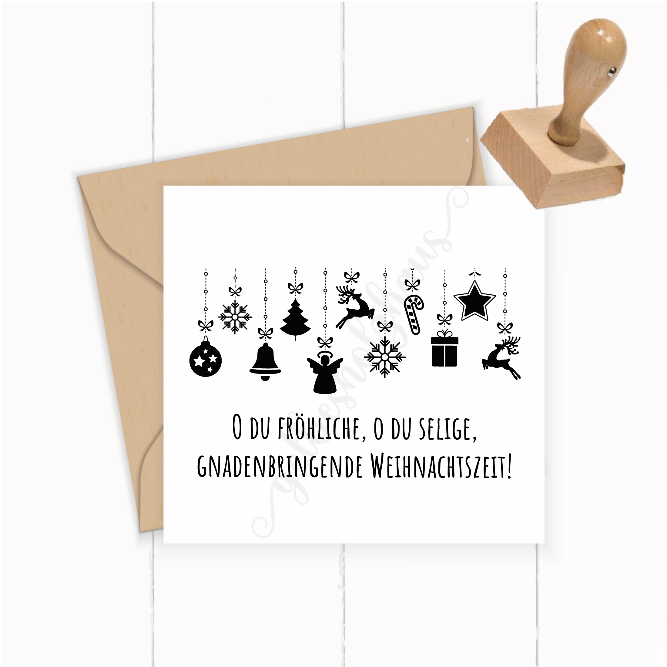 Weihnachts STEMPEL "O du Fröhliche, O du Selige, Gnadenbringende Weihnachtszeit!"