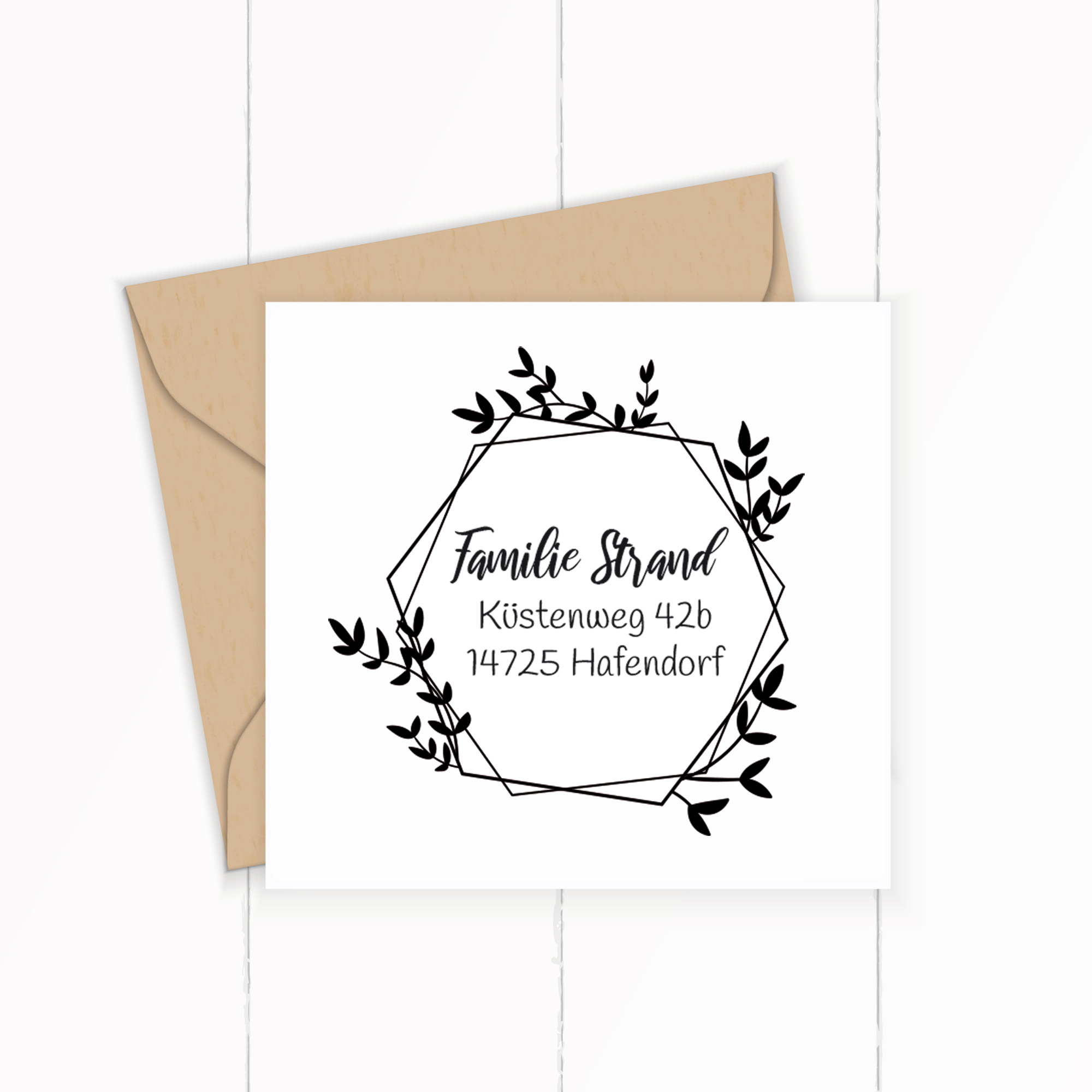 Personalisierter Adresstempel "BlätterRaute" | 4–10 cm 