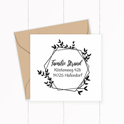 Personalisierter Adresstempel "BlätterRaute" | 4–10 cm 