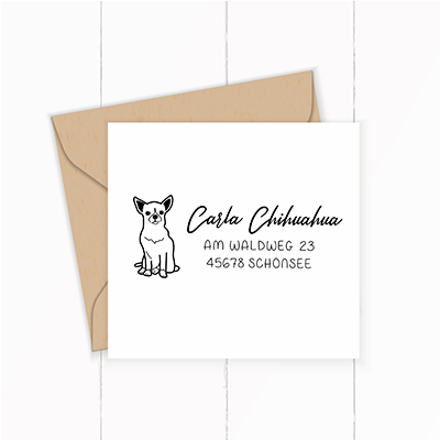 Personalisierbarer Adressstempel "Chihuahua" | 58 x 22 mm