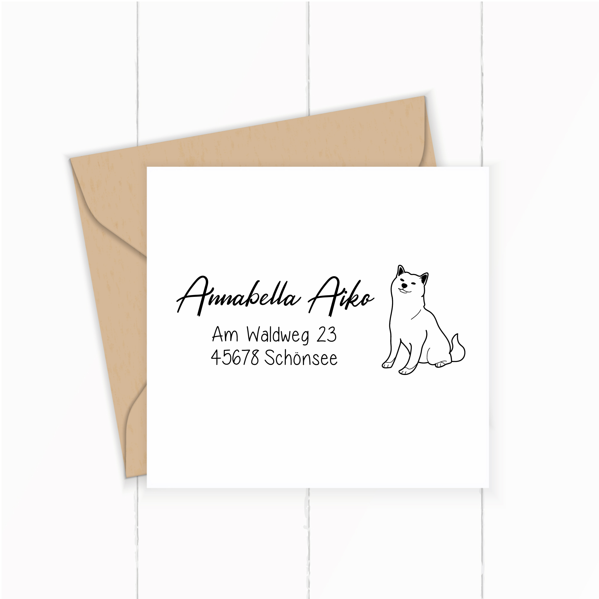 Personalisierbarer Adressstempel "Aiko" | 58 x 22 mm