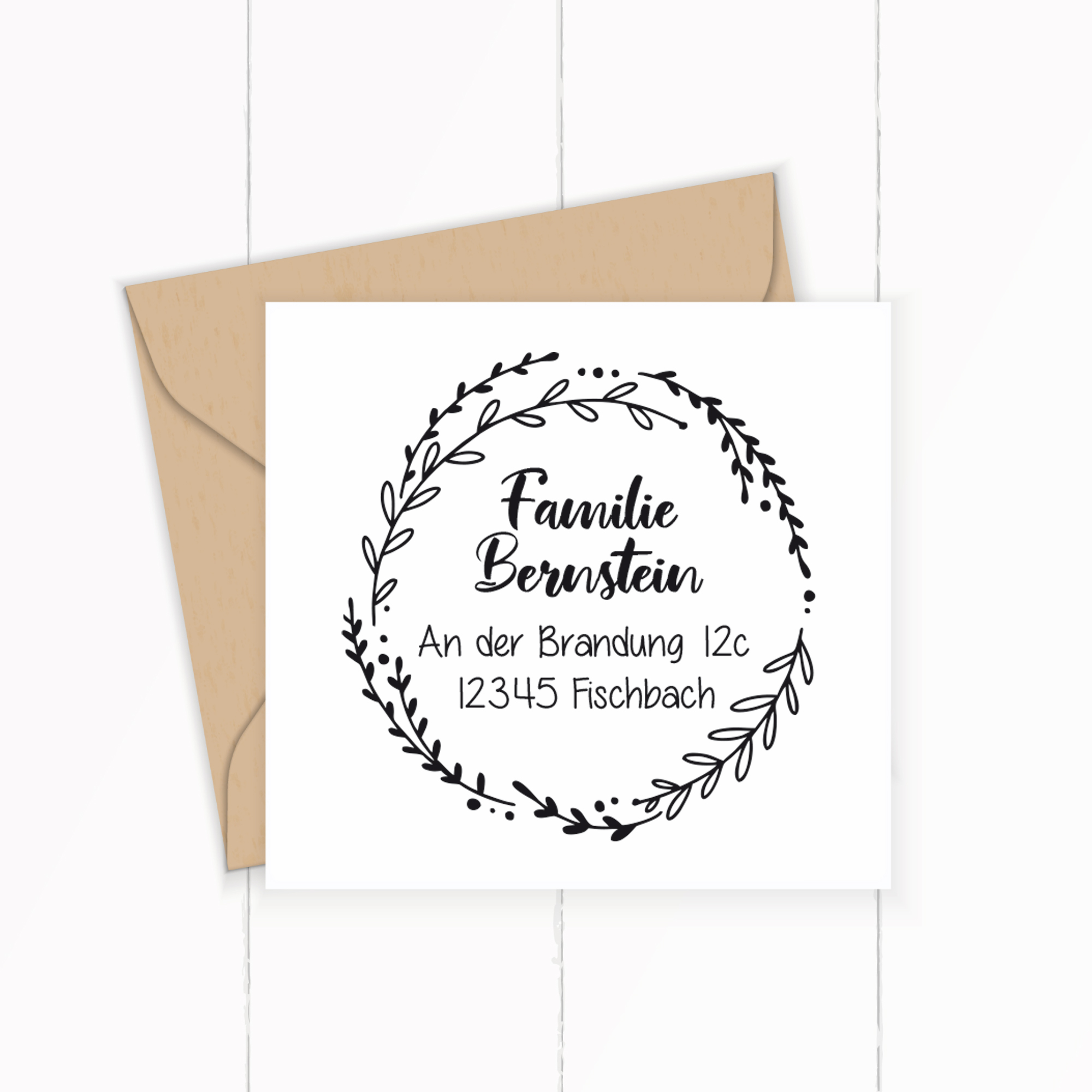 Personalisierter Adresstempel "Lorbeer" | 4–10 cm