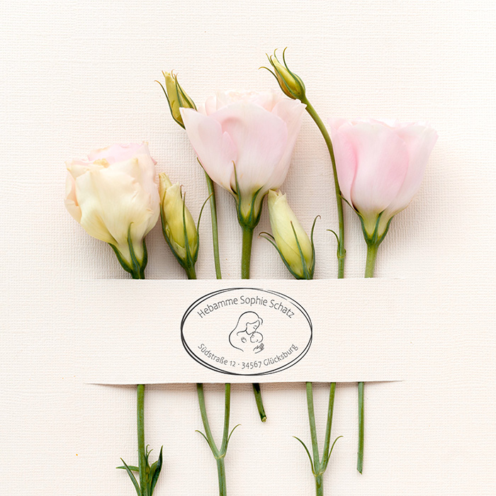 AdressSTEMPEL für Hebammen und Geburtshelfer "Schatz" paßt perfekt ins Mutterpass-Feld