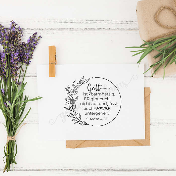 BibelversSTEMPEL "5. Mose 4, 31 - Gott ist barmherzig" 
