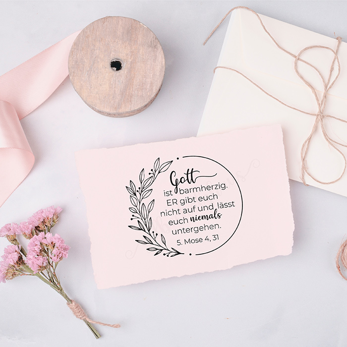 BibelversSTEMPEL "5. Mose 4, 31 - Gott ist barmherzig" 