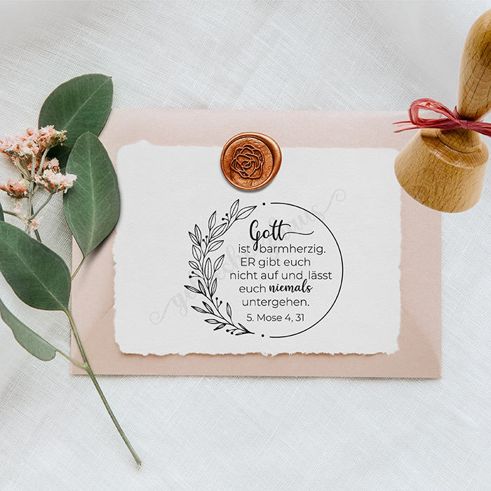 BibelversSTEMPEL "5. Mose 4, 31 - Gott ist barmherzig" 