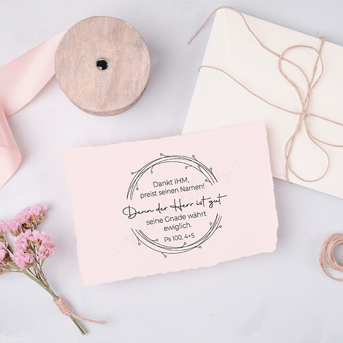 BibelversSTEMPEL "Psalm 100, 4+5 - der Herr ist gut" 