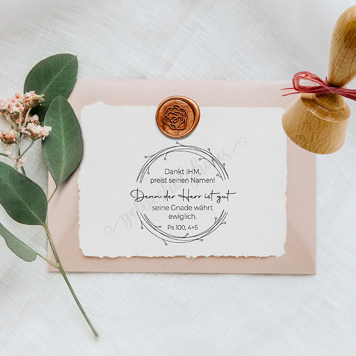 BibelversSTEMPEL "Psalm 100, 4+5 - der Herr ist gut" 