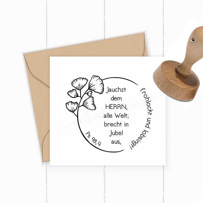 BibelversSTEMPEL "Psalm 98, 4 - Jauchzt dem Herrn, alle Welt"
