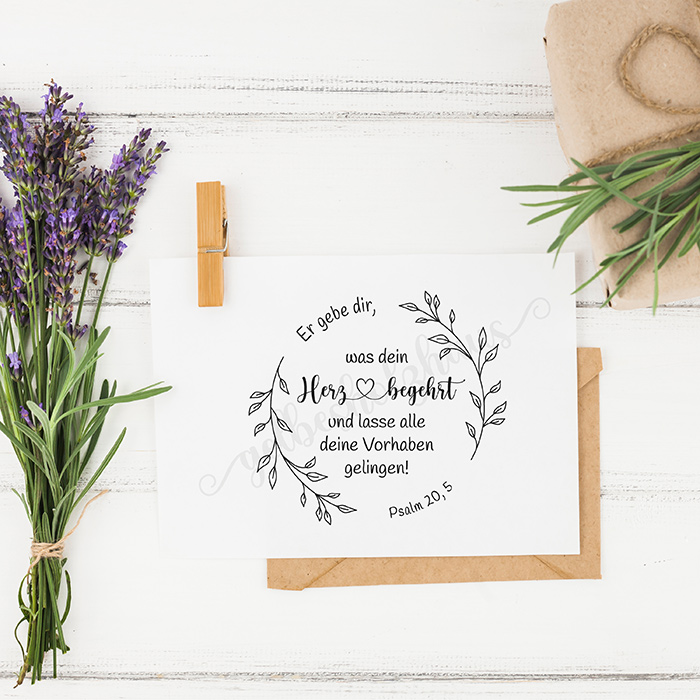 BibelversSTEMPEL - Er gebe dir, was dein Herz begehrt - Psalm 20, 5 