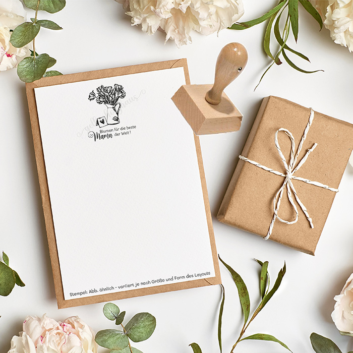 Muttertags-STEMPEL "Blumen für die beste Mama der Welt!" 