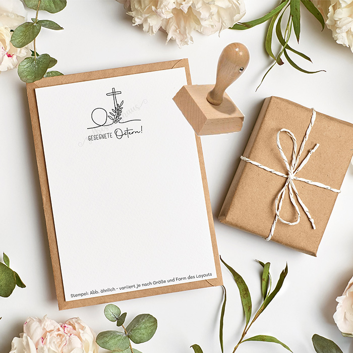 STEMPEL "Gesegnete Ostern" mit Kreuz und leerem Grab