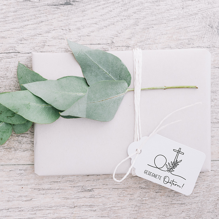 STEMPEL "Gesegnete Ostern" mit Kreuz und leerem Grab