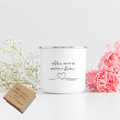 Jahreslosung 2024 STEMPEL Herz "1.Korinther 16,14 - Alles, was ihr tut, geschehe in Liebe"