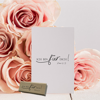 Bibelvers-STEMPEL "Römer 8, 31 - Ich bin für dich!"