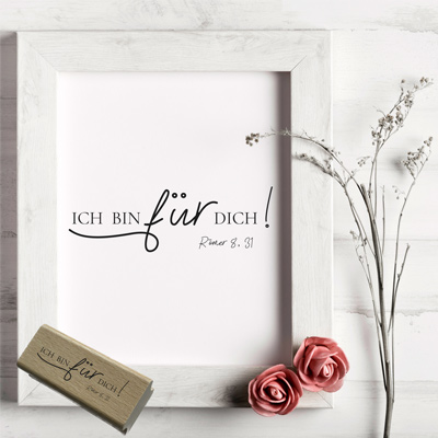 Bibelvers-STEMPEL "Römer 8, 31 - Ich bin für dich!"