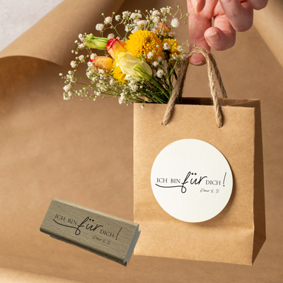 Bibelvers-STEMPEL "Römer 8, 31 - Ich bin für dich!"