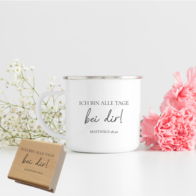 Bibelvers-STEMPEL "Matthäus 28,20 - Ich bin alle Tage bei dir!" 