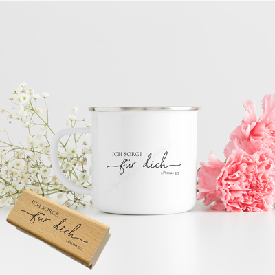 Bibelvers-STEMPEL "1.Petrus 5,7 - Ich sorge für dich"