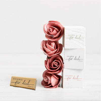 Bibelvers-STEMPEL "1.Petrus 5,7 - Ich sorge für dich"