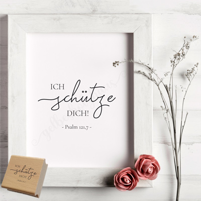 Bibelvers-STEMPEL "Psalm 121,7 - Ich schütze dich!"