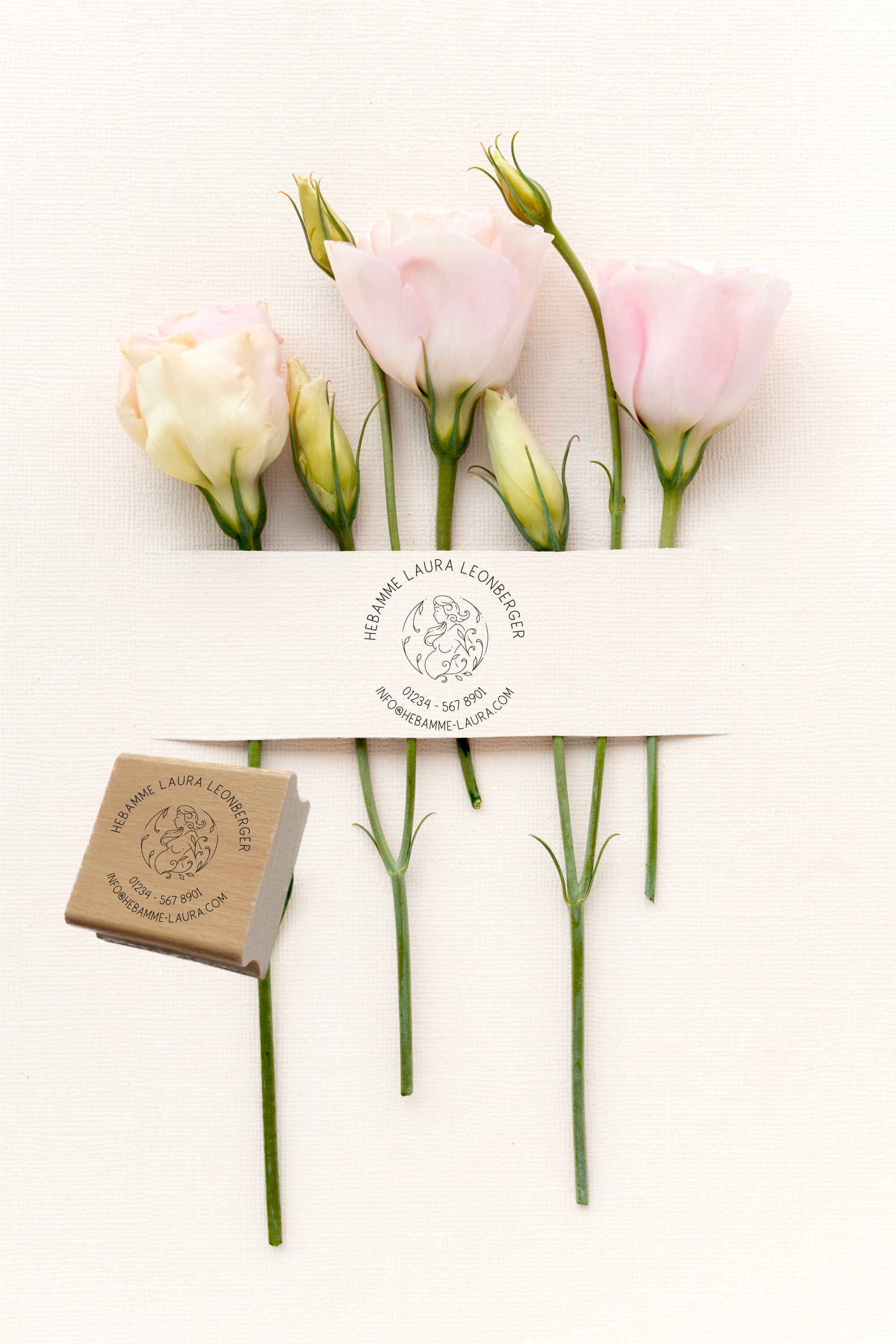 AdressSTEMPEL für Hebammen und Geburtshelfer "Schnörkel"