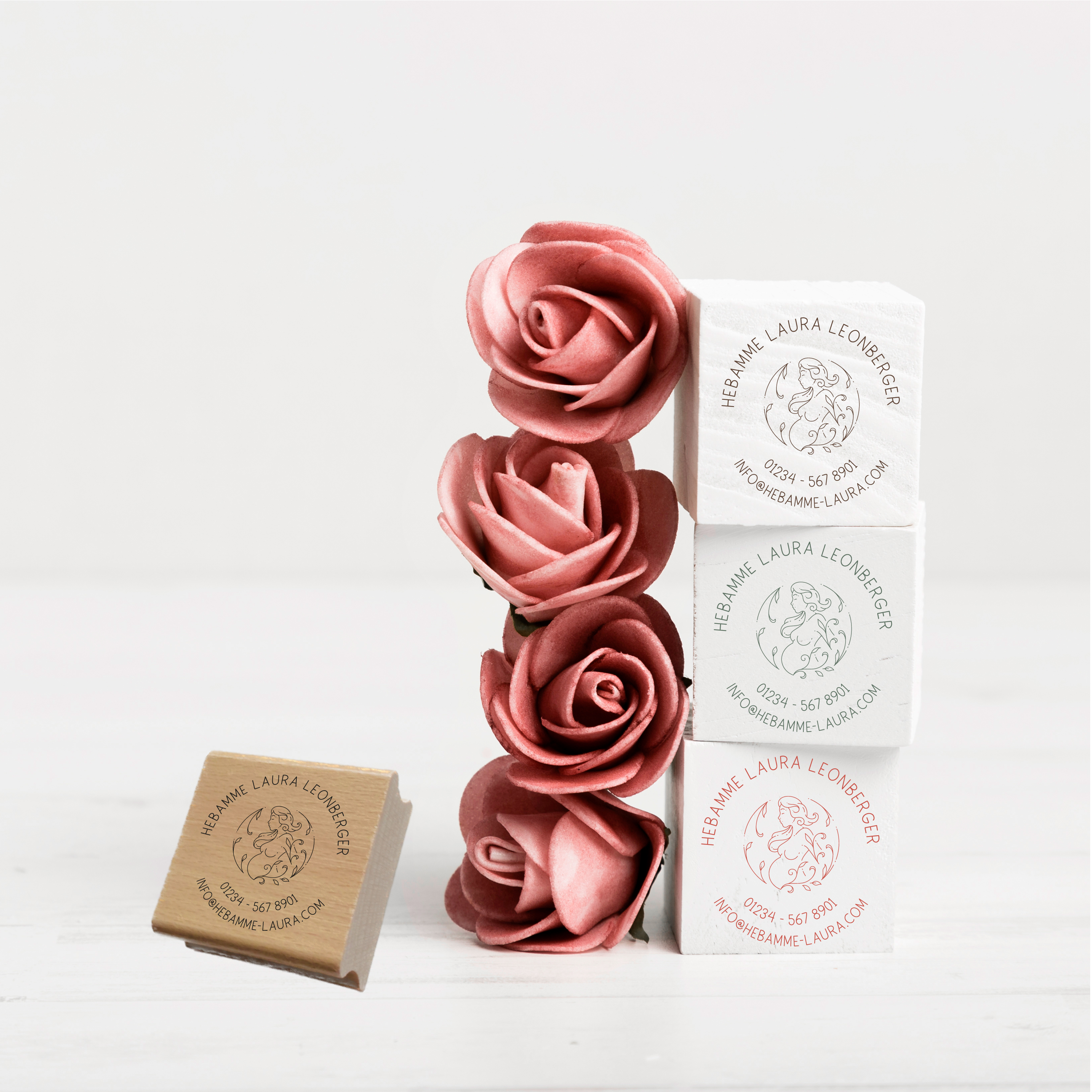 AdressSTEMPEL für Hebammen und Geburtshelfer "Schnörkel"