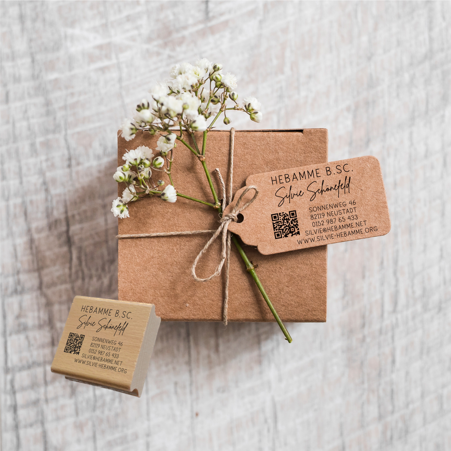 AdressSTEMPEL für Hebammen und Geburtshelfer "Silvie"