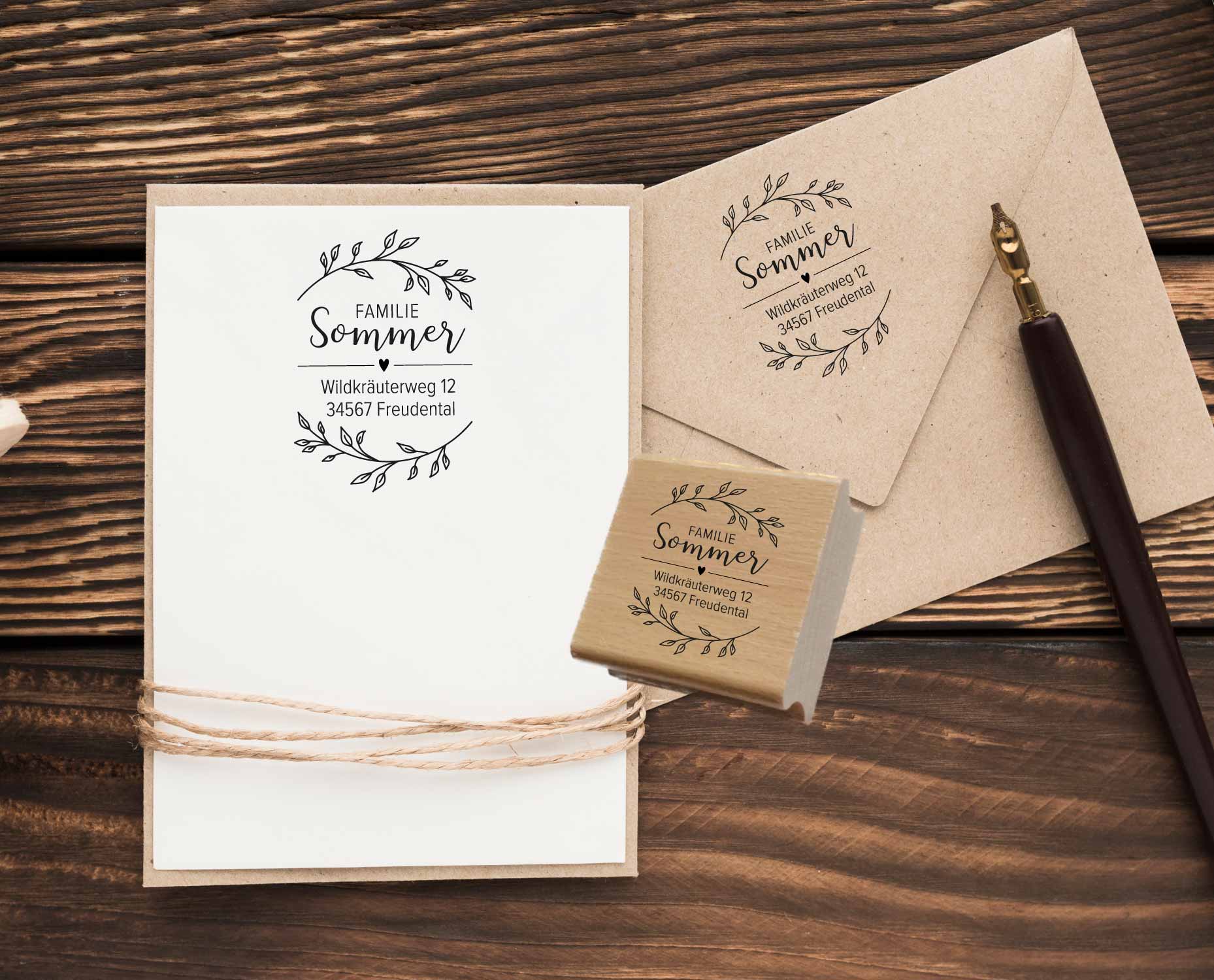 Personalisierter Adresstempel "Sommer" | 4–10 cm