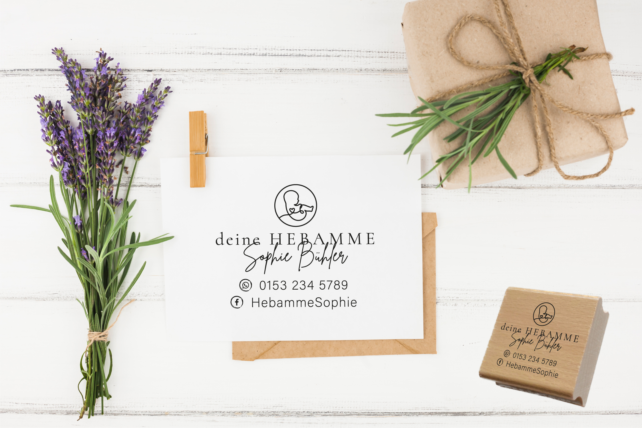 AdressSTEMPEL für Hebammen und Geburtshelfer "Sophie"