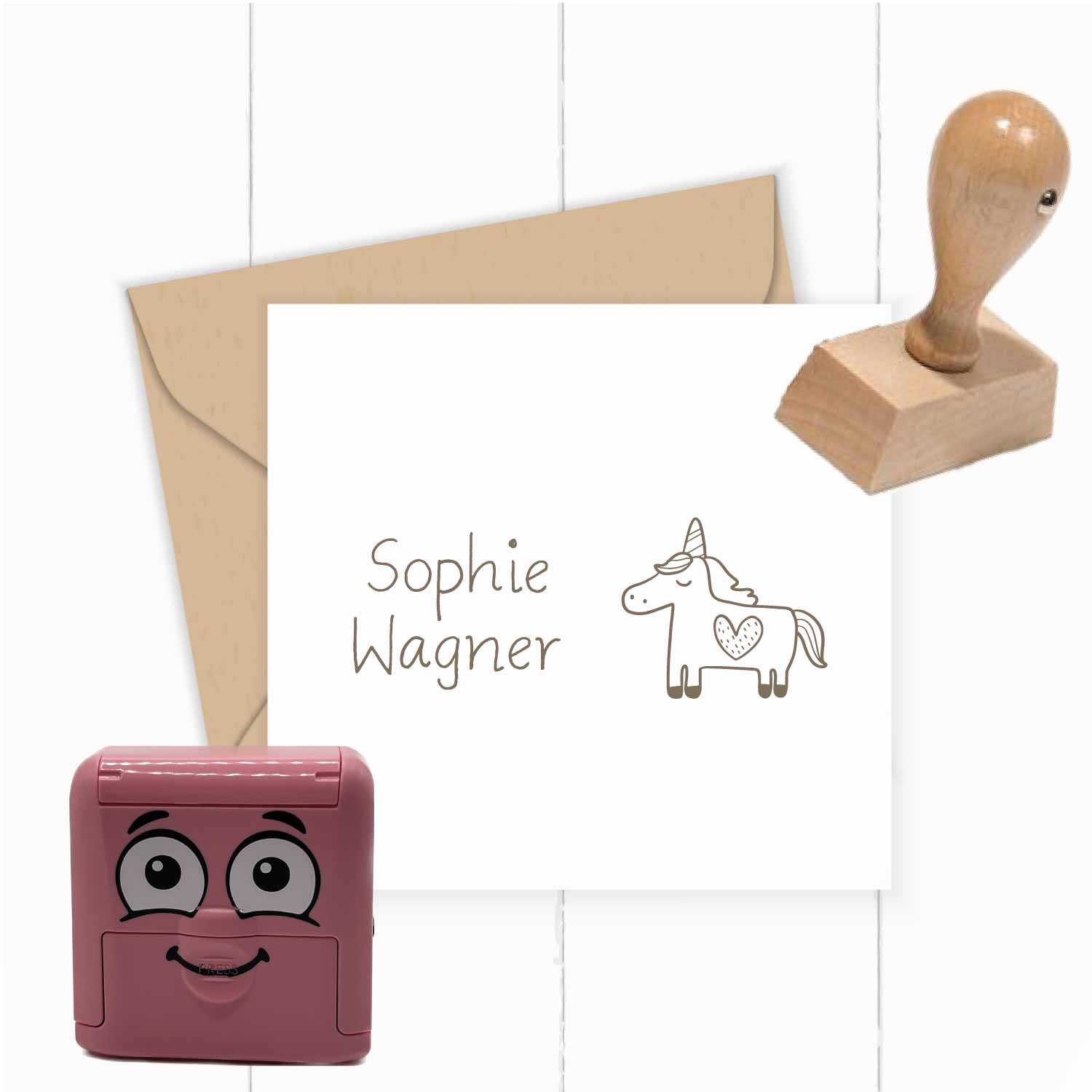 Textilstempel „Einhorn“ personalisiert | 38 x 14 mm