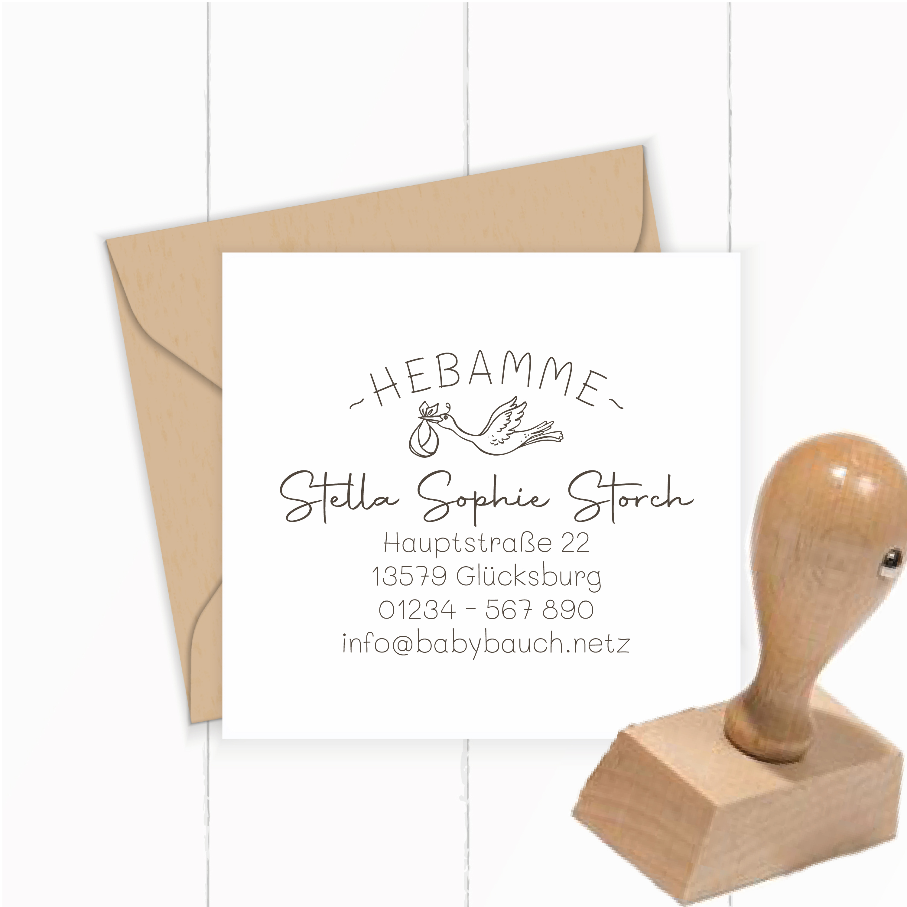 Personalisierter Hebammenstempel<br> – passend für den Mutterpass