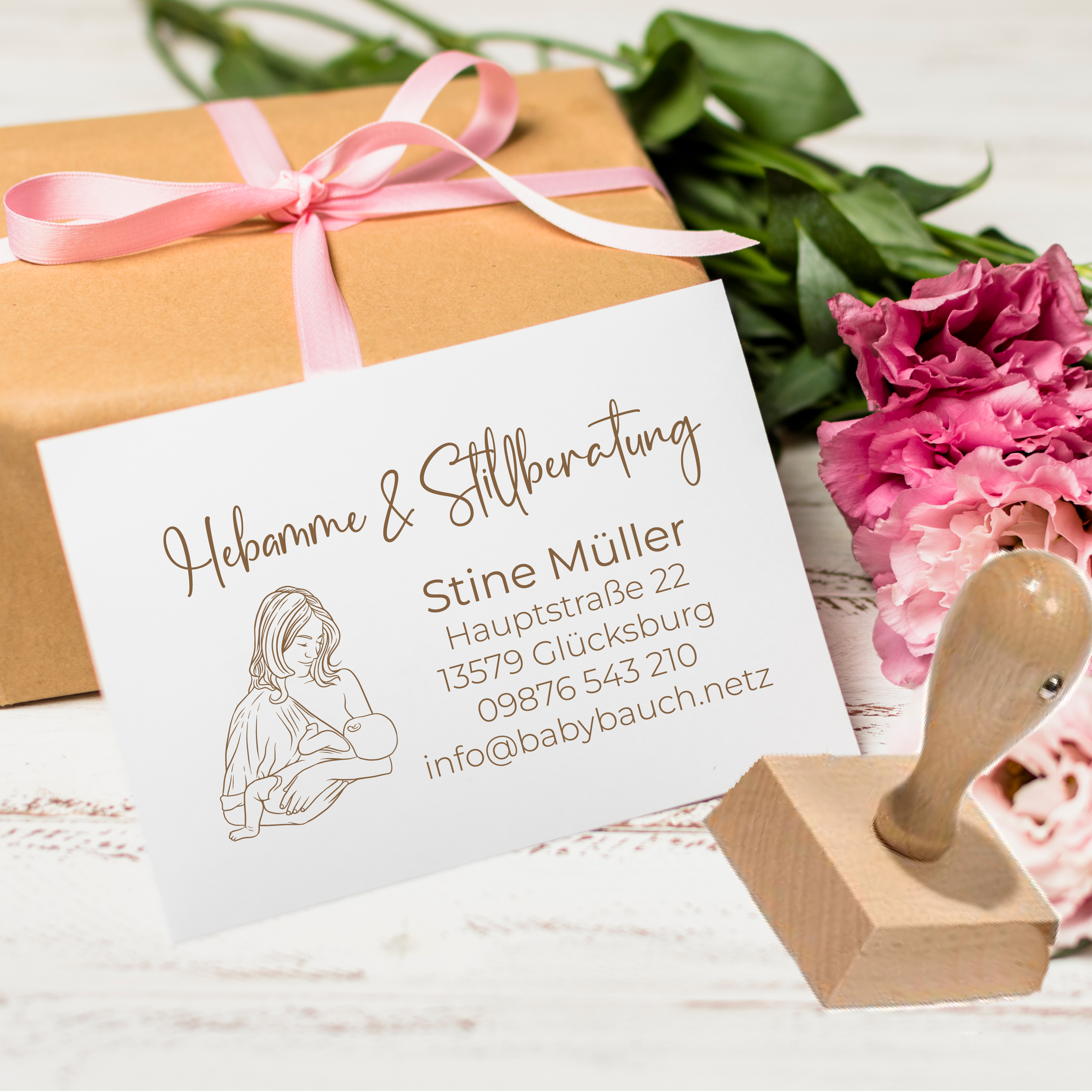 Stempel für Stillberatung & Hebamme – passend im Mutterpass