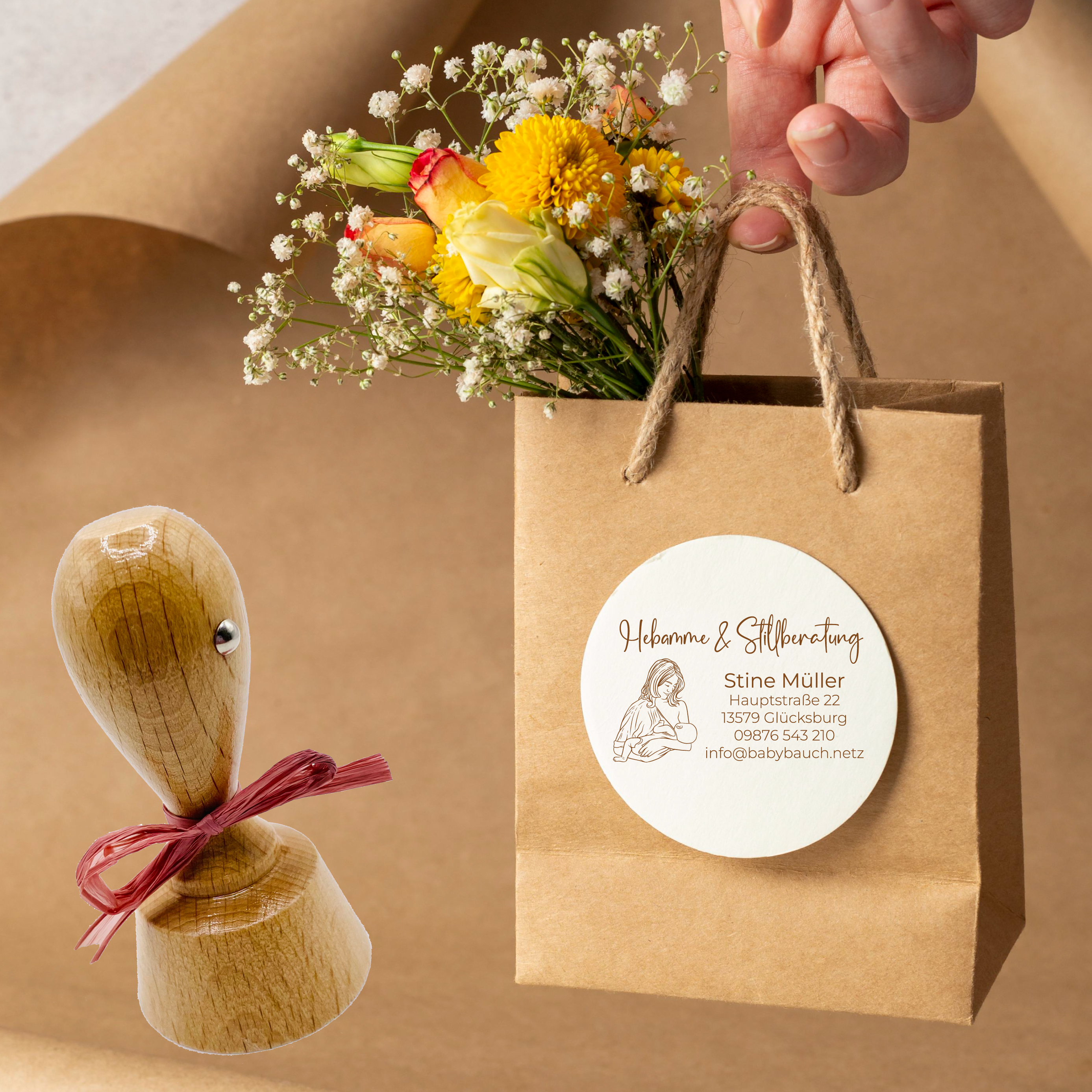 Stempel für Stillberatung & Hebamme – passend im Mutterpass