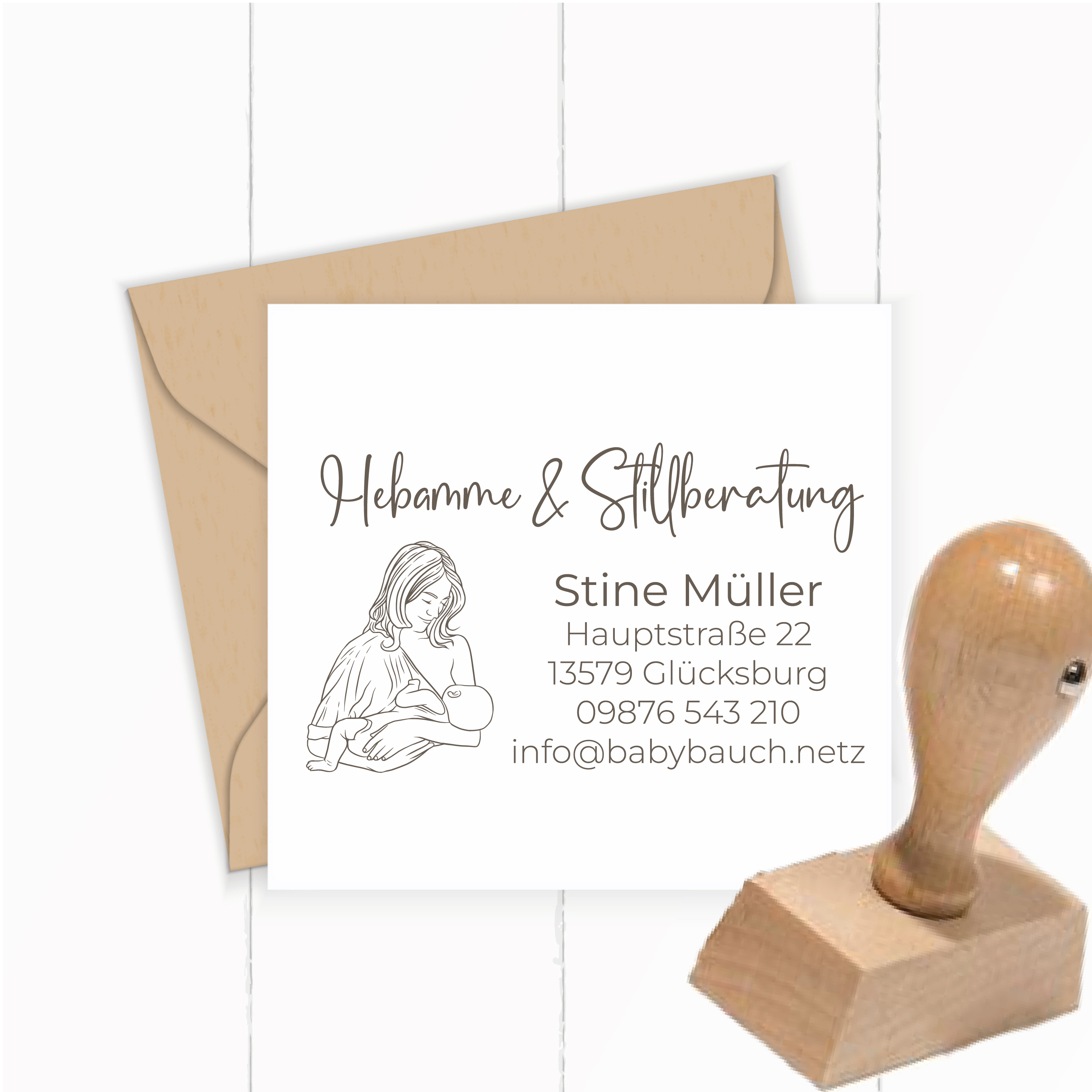 Stempel für Stillberatung & Hebamme – passend im Mutterpass