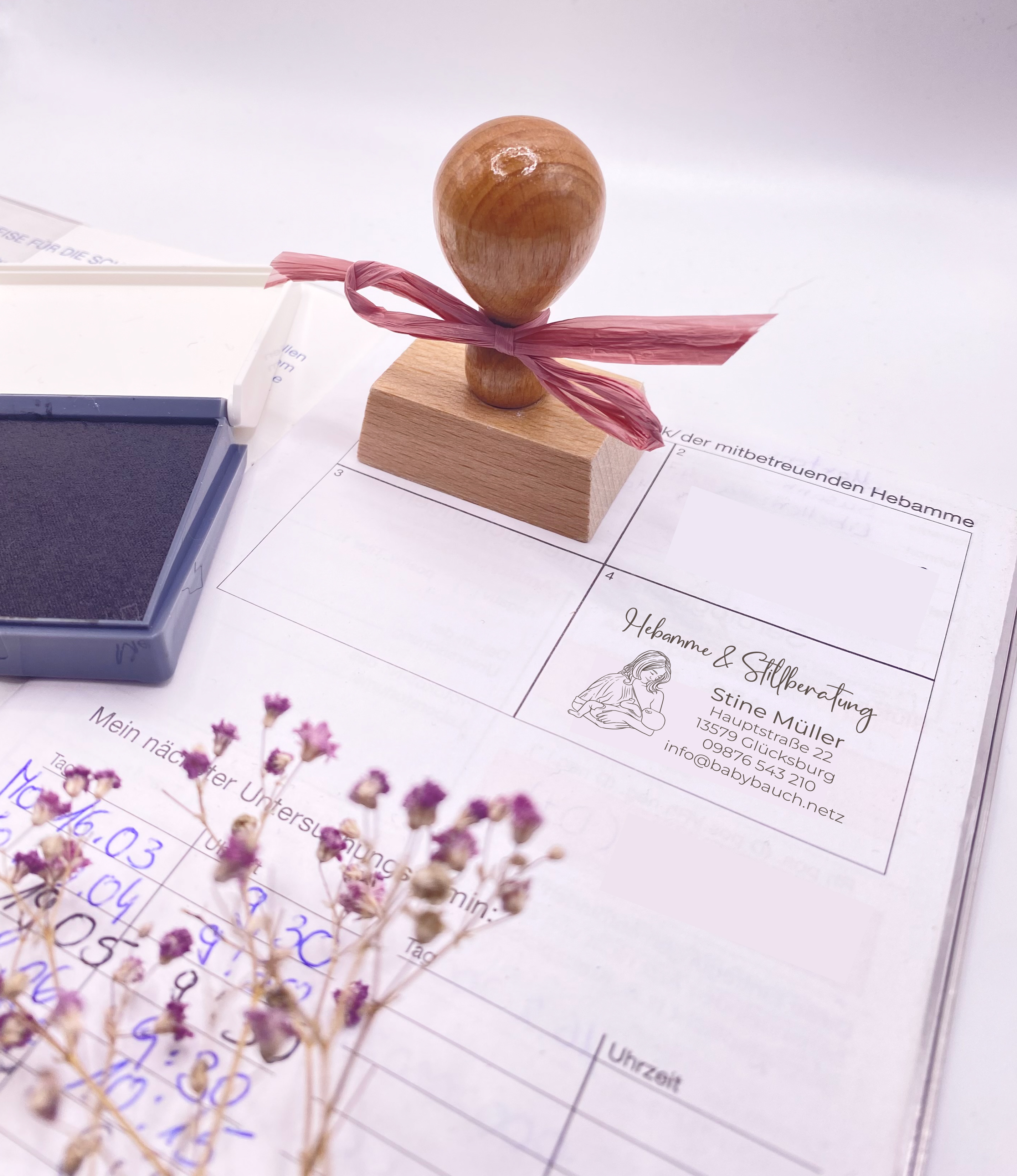 Stempel für Stillberatung & Hebamme – passend im Mutterpass