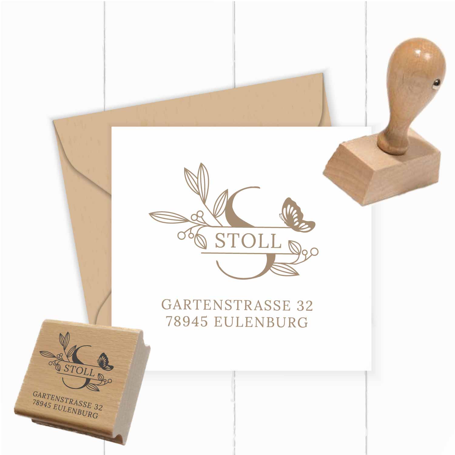 Personalisierter Adresstempel "Stoll" | 4–10 cm 