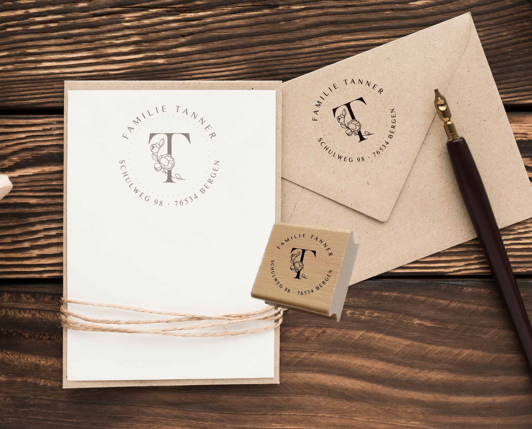Personalisierter Adresstempel "Tanner" | 4–10 cm