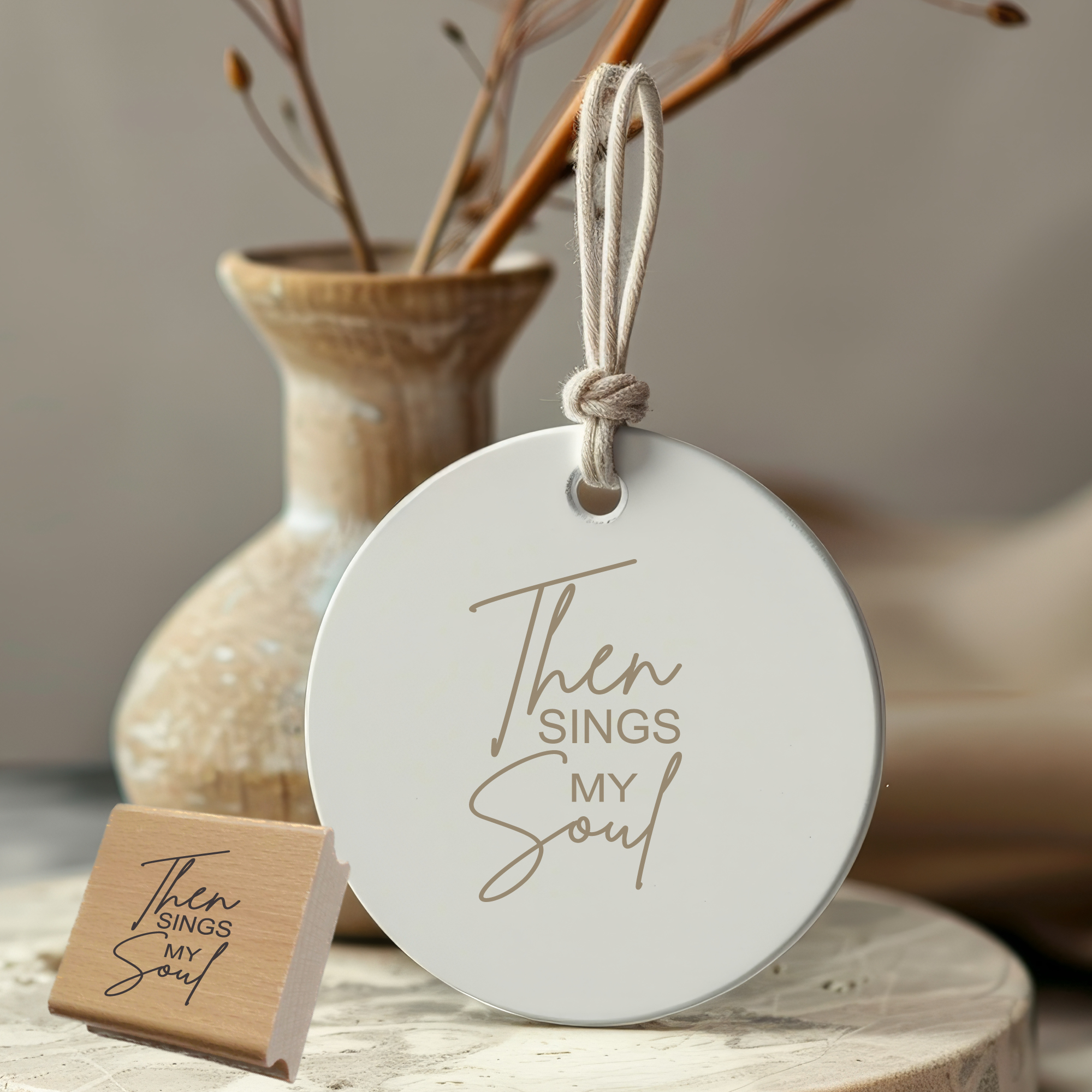 Segensstempel "Then sings my soul" Christlicher Holzstempel Englisch | Lobpreis