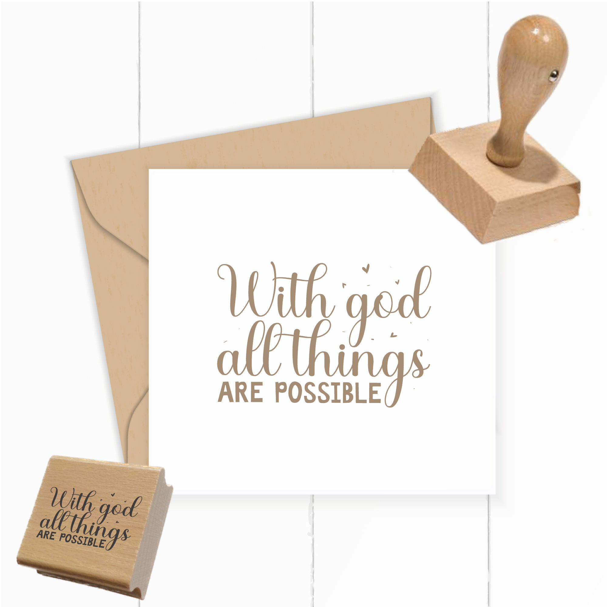 Segensstempel "With God all things are possible" Christlicher Stempel | Englisch