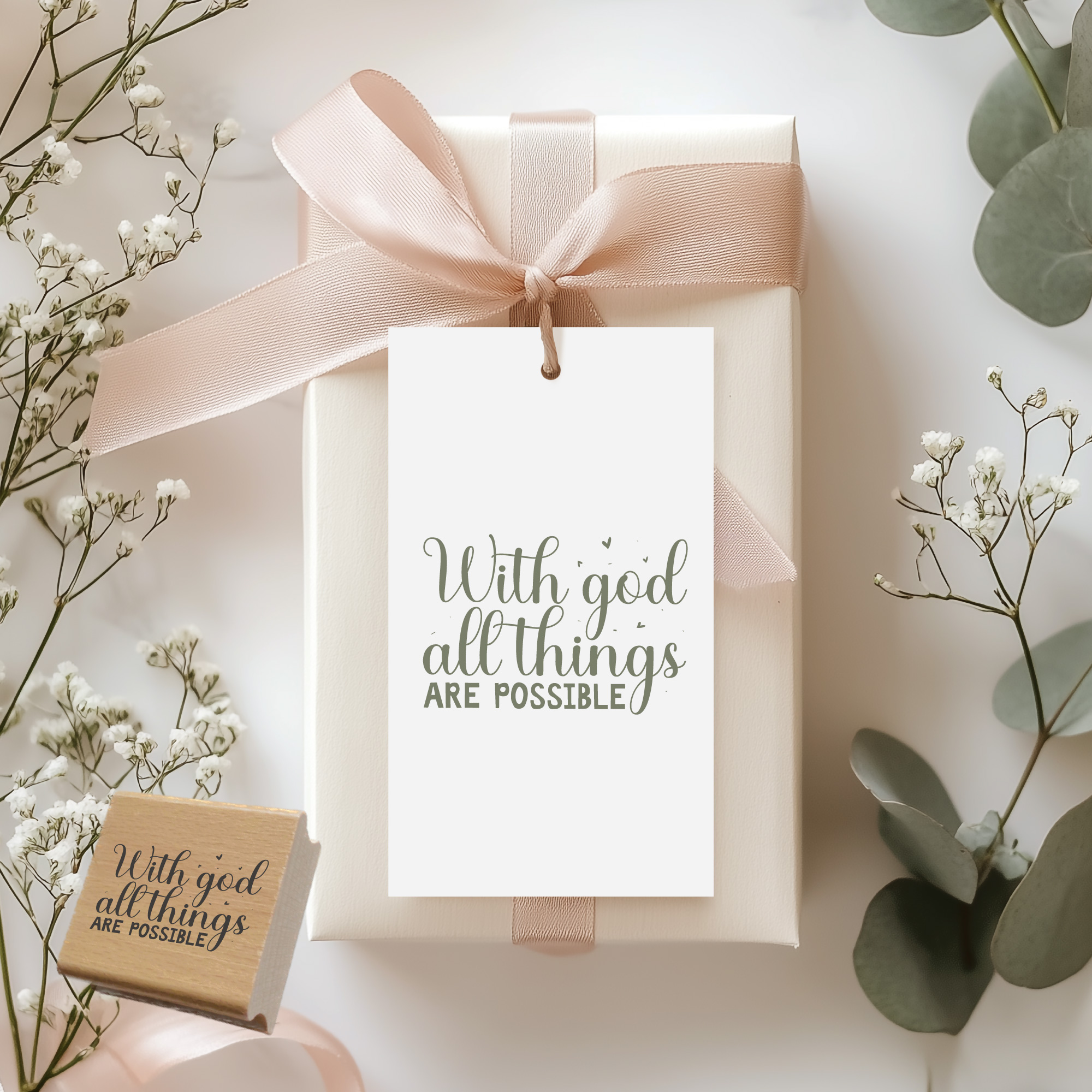 Segensstempel "With God all things are possible" Christlicher Stempel | Englisch